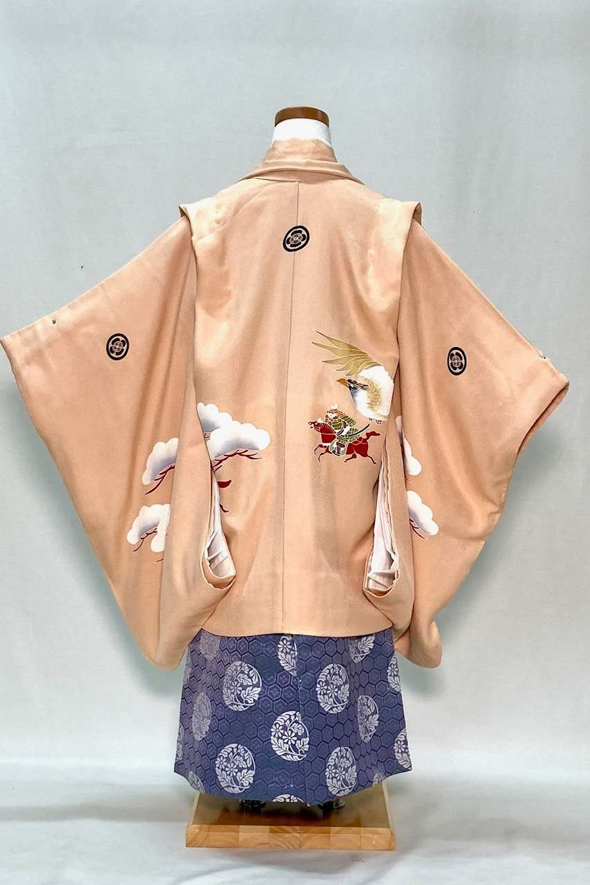 七五三シリーズ　5歳羽織袴フルセット　No.50　正絹