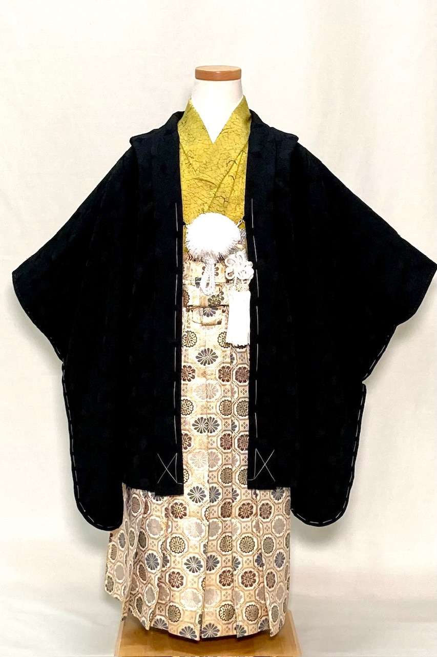 七五三シリーズ　5歳羽織袴フルセット　No.52　正絹