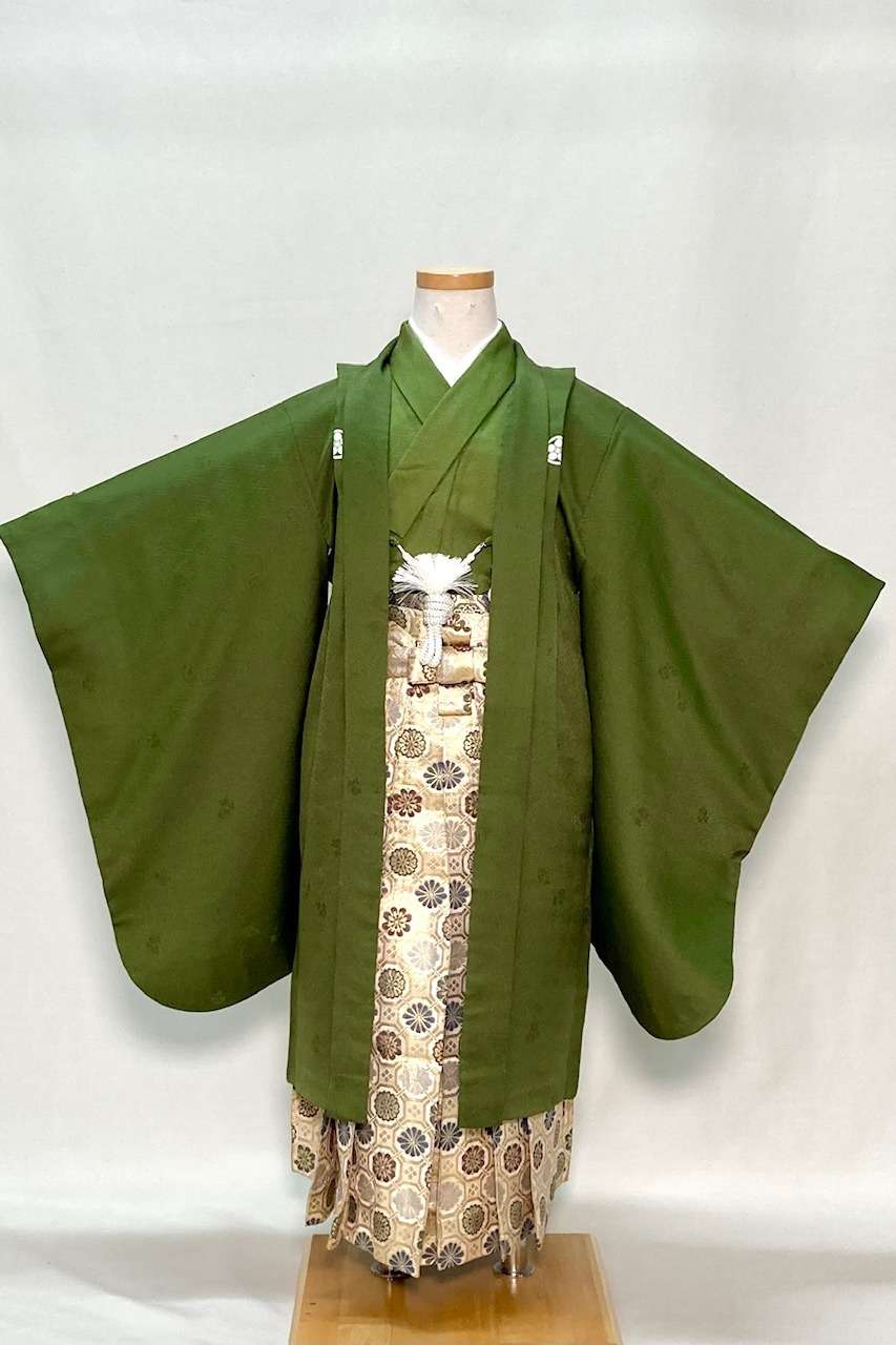 七五三シリーズ　5歳羽織袴フルセット　No.53　正絹