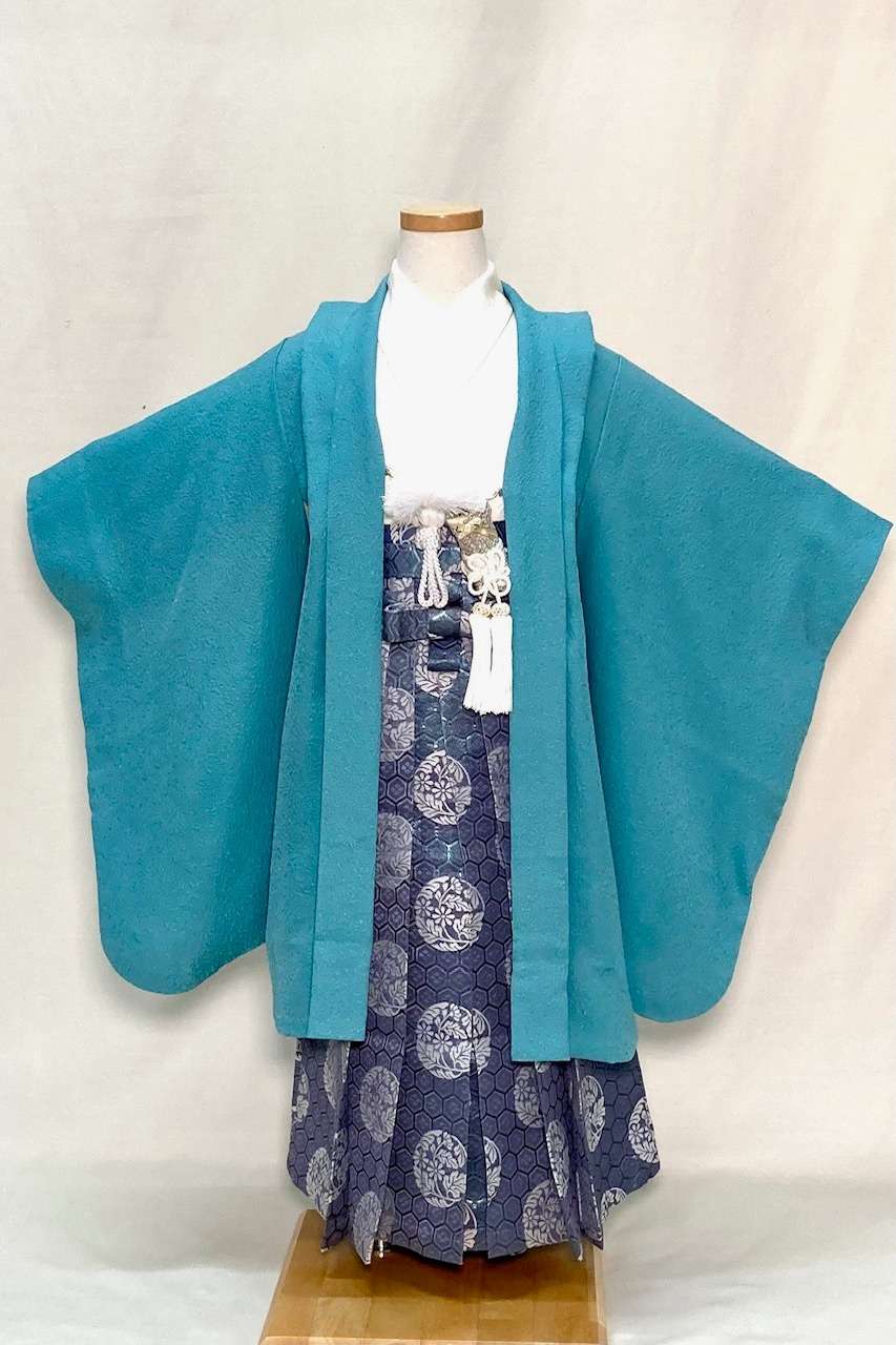 七五三シリーズ　5歳羽織袴フルセット　No.54　正絹