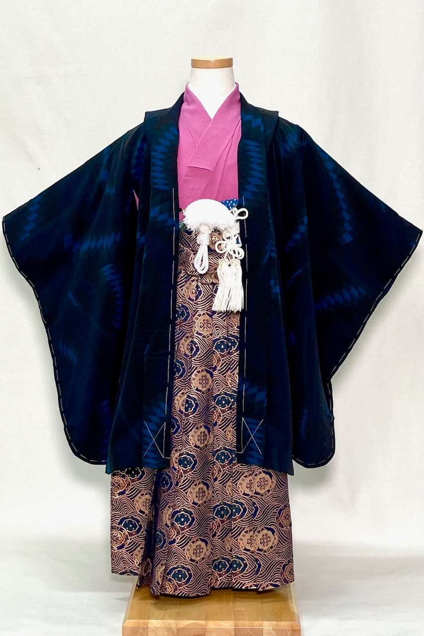 七五三シリーズ　5歳羽織袴フルセット　No.57　正絹