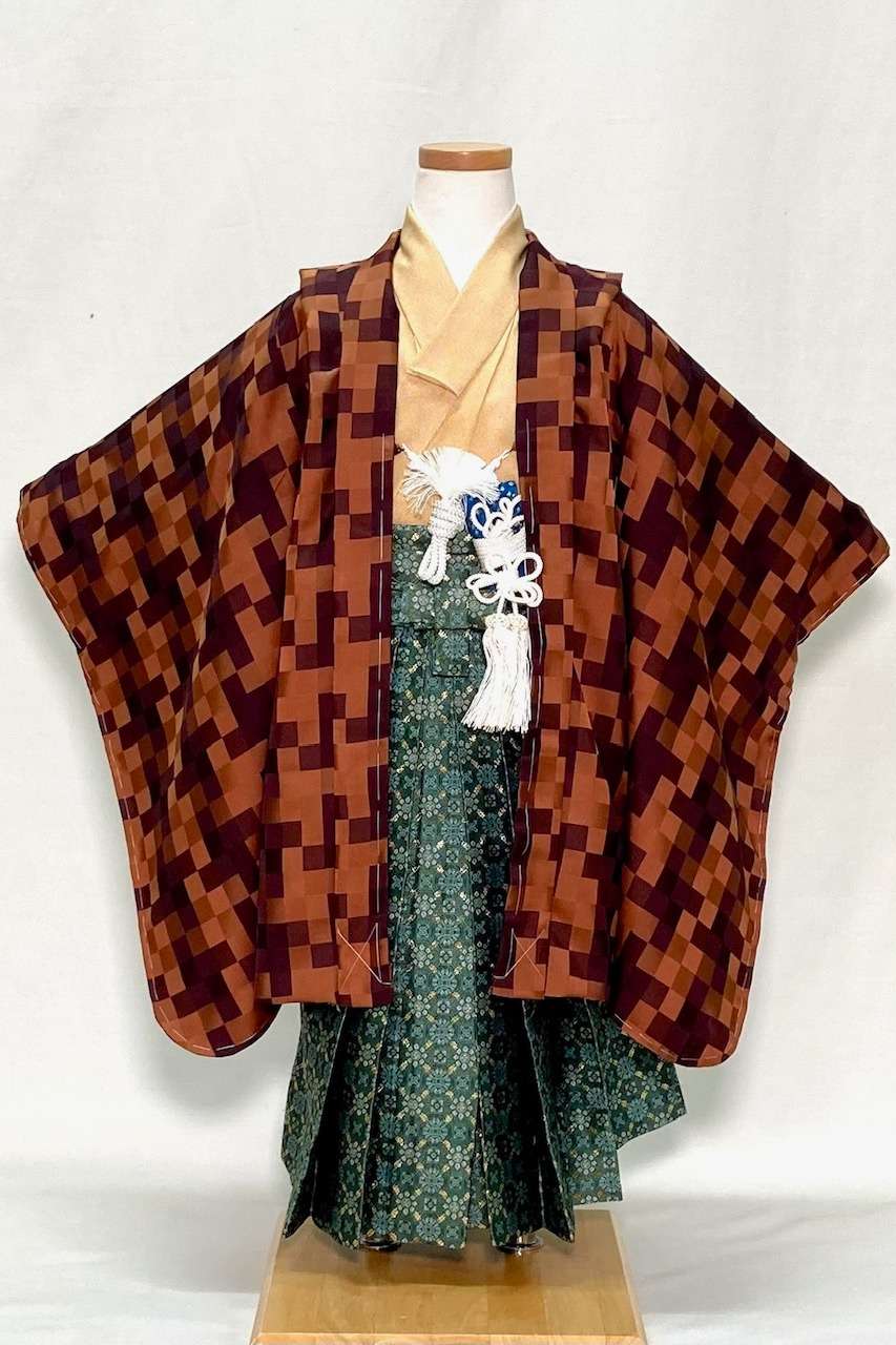 七五三シリーズ　5歳羽織袴フルセット　No.59　正絹