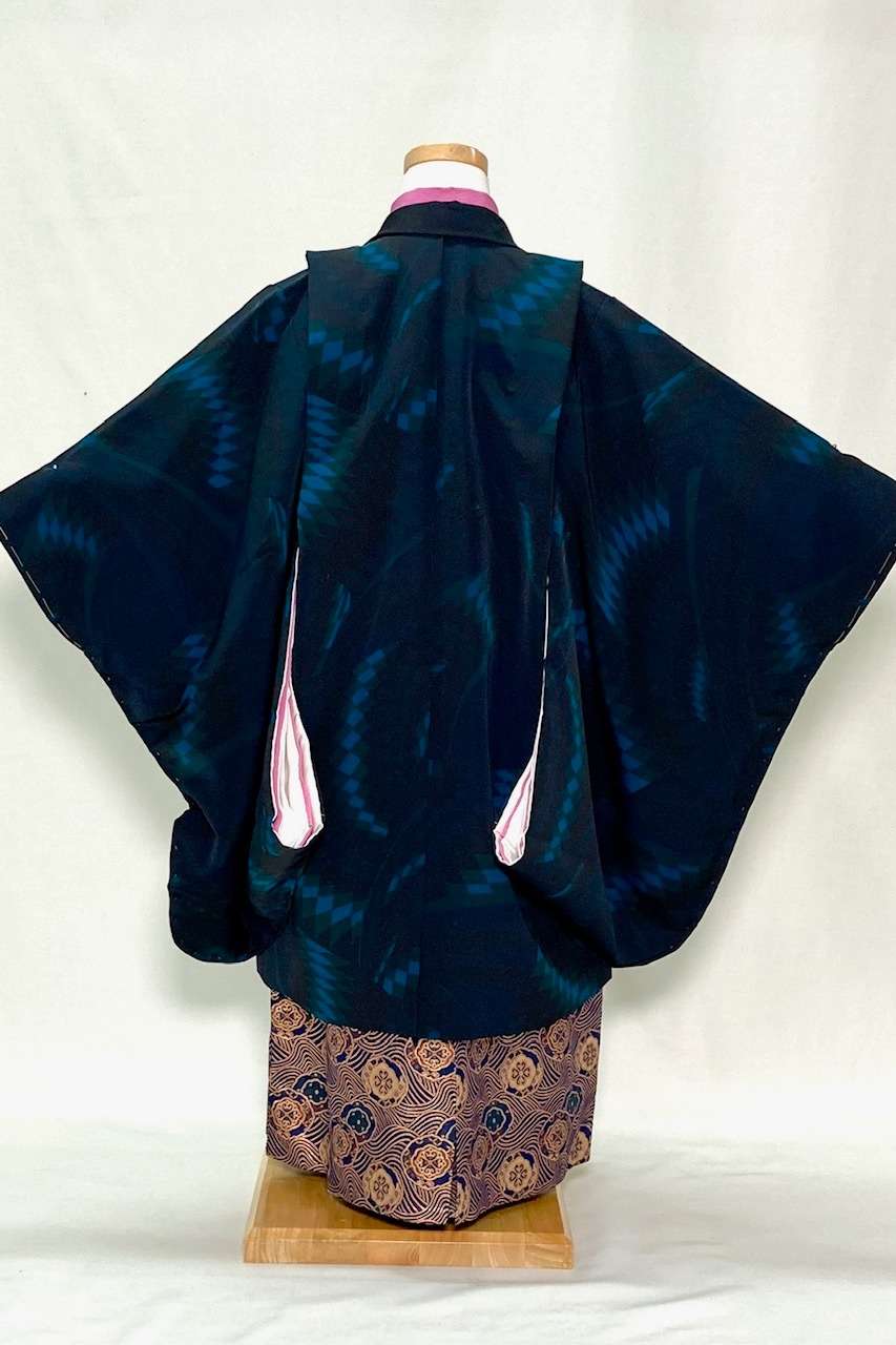 七五三シリーズ　5歳羽織袴フルセット　No.57　正絹