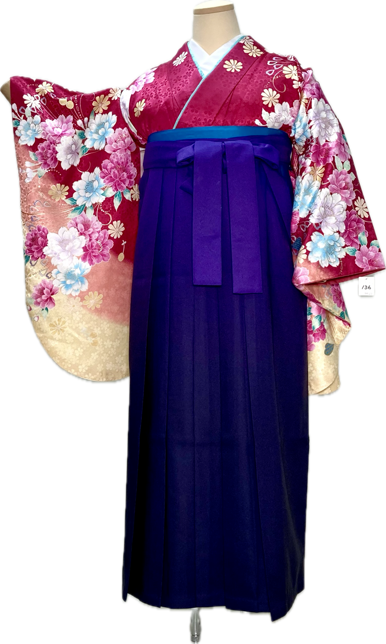 卒業式袴（小振袖＋袴）136　7L